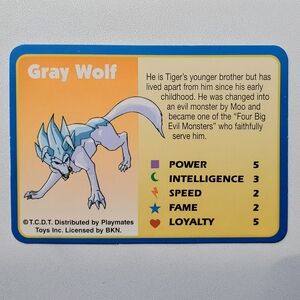 Monster Rancher Gray Wolf NM Collectible Trading Card